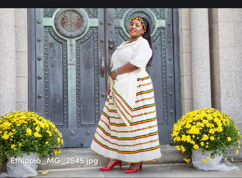 Ethiopian flag dress WorkuTezera